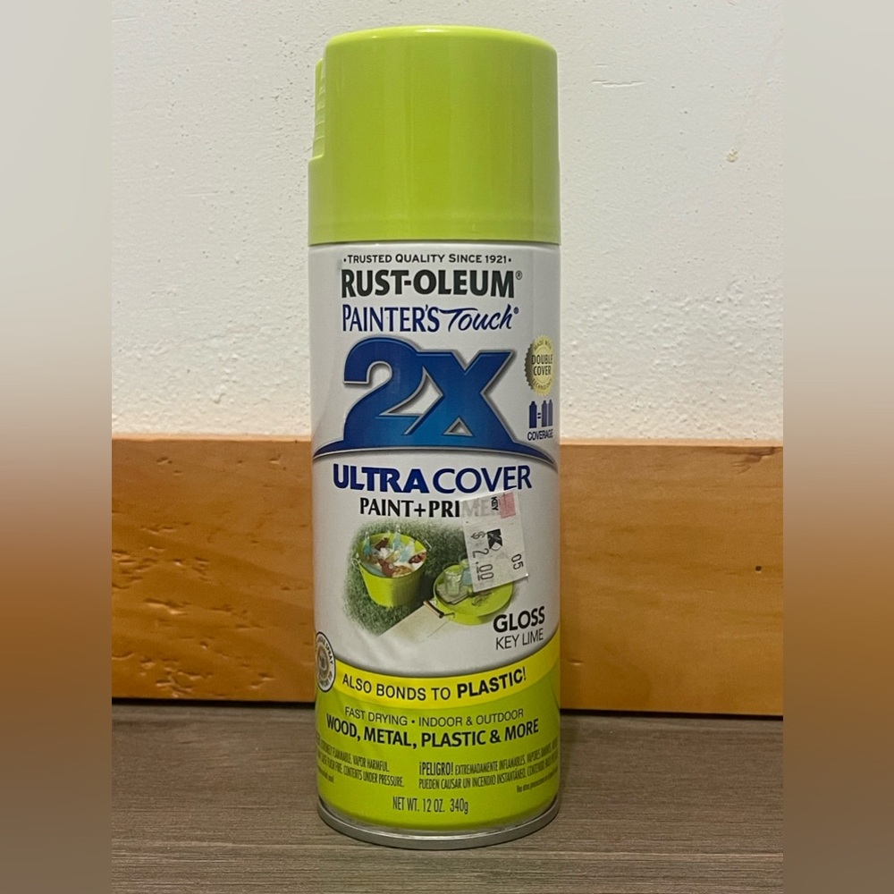 Rust-Oleum 249104 12-Oz Premium 2X Ultra-Cover Spray Paint, Gloss Key Lime